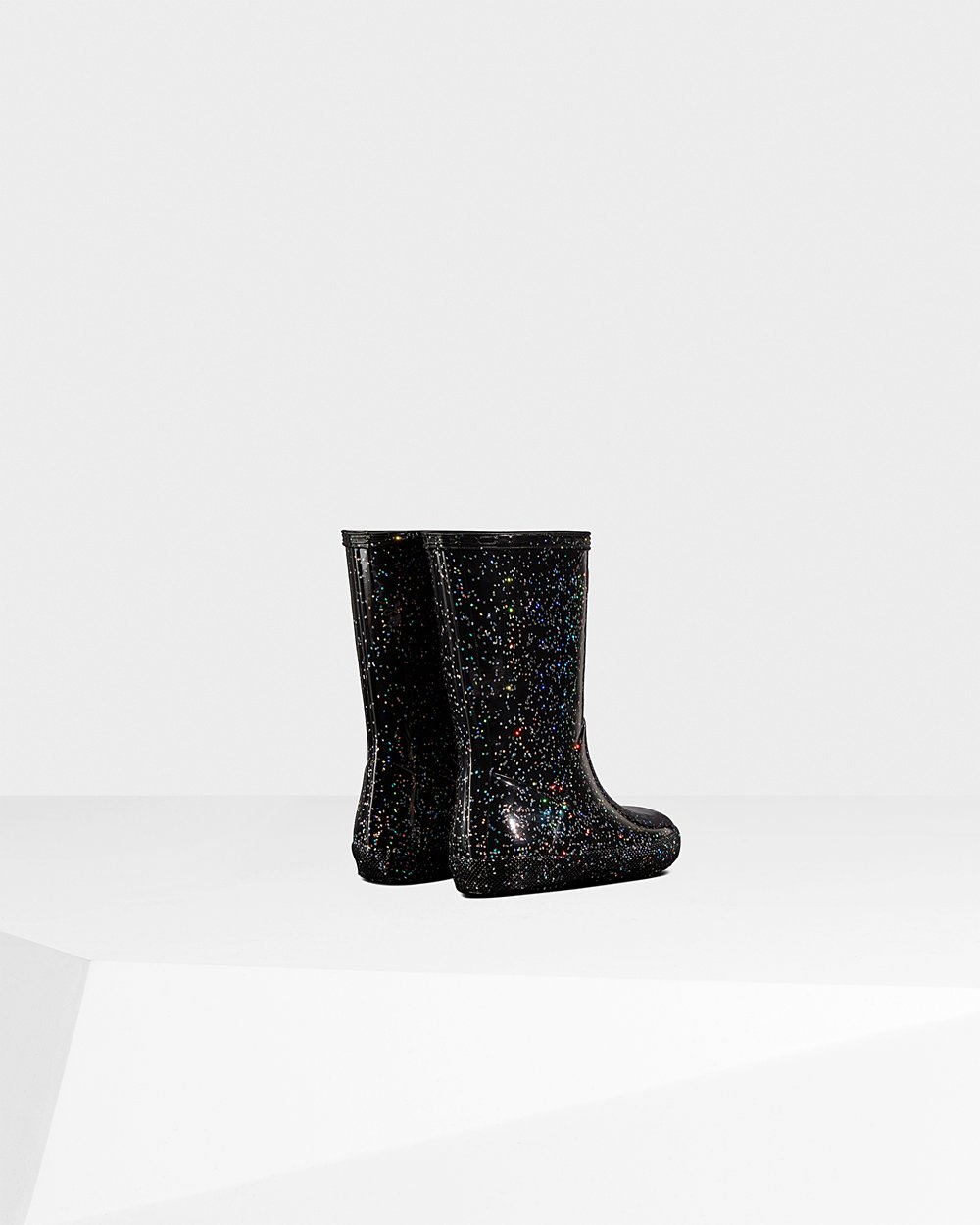 Hunter Original First Giant Glitter Rain Boots - Sale Kids Black - OMYUKH106